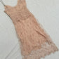 girlhomeshops-Nude Pink Lace Spaghetti Straps Midi Dress with Beading Detail gh6313