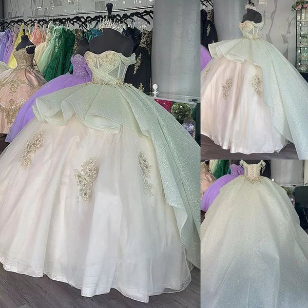 girlhomeshops-Quinceanera Kleider Prinzessin Langes Süßes Ballkleid für 16-Jährige gh6299