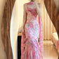 Rosa Elegante Fee Chiffon Ballkleid Abendkleid Partykleid gh4321