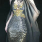Robe de soirée longue en satin bleu, magnifique et exquise, avec perles, gh4503