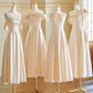 Champagner Farbe Sanfte Elegante Mode Retro Lange Satin Ballkleid Abendkleid Hochzeit Gast Party Kleid Brautjungfer Kleid Prom Kleid gh3994