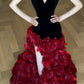 ❤️A gorgeous and vibrant long evening gown with red roses gh6829