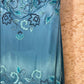 Robe de soirée longue en satin bleu à fleurs, élégante, robe de demoiselle d'honneur, gh4464