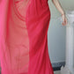 Robe de soirée longue en mousseline de soie rose fluide et élégante, avec perles, gh4709