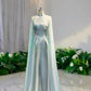 Girlhomeshops-Hellgrünes langes Ballkleid aus Satin mit Blumenperlen, Abschlussballkleid, Zeremonienkleid, langärmlig, gh5309