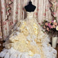 Robe de soirée longue en tulle à fleurs jaunes et perles, robe de mariée pour adulte, gh4572