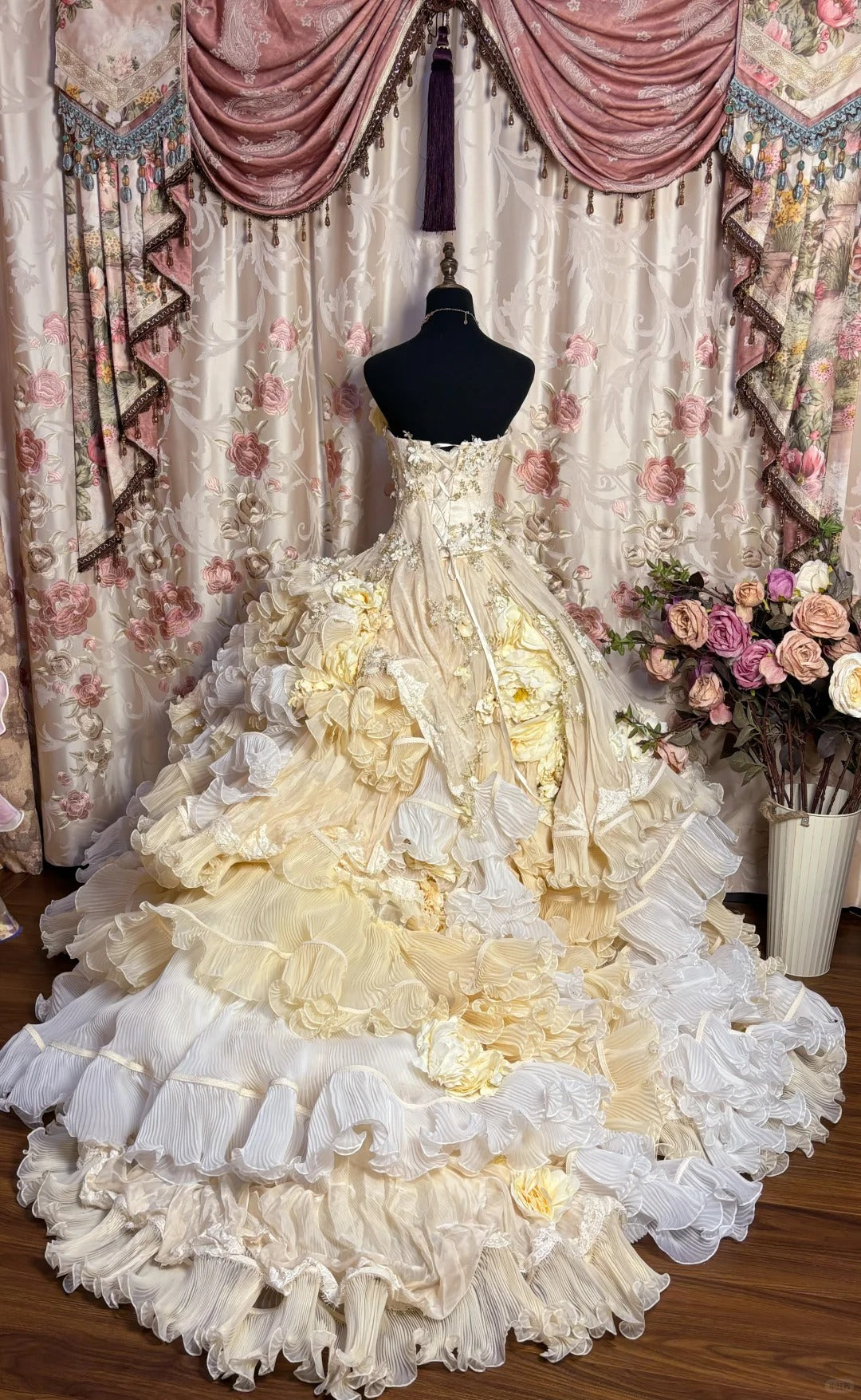 Robe de soirée longue en tulle à fleurs jaunes et perles, robe de mariée pour adulte, gh4572