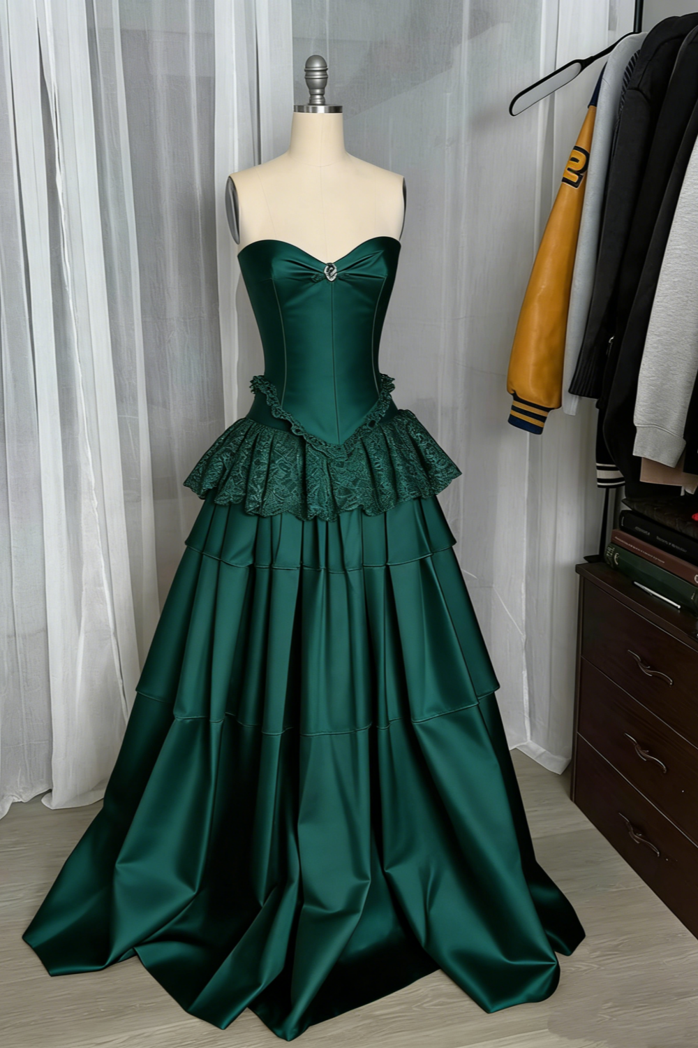 Halter Sleeveless Champagne Lace Train Gown | Fairy Luxury Corset Ruffle Maxi Dress for Gala Ball gh6464