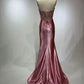 Pink Gorgeous Elegant Exquisite Beading Long Sequin Satin Slit Floor Length Ball Gown Evening Gown Party Dress gh4135