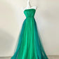 Grün einzigartige Farbverlauf Mode elegante lange Chiffon Tüll bodenlangen Ballkleid Abendkleid Ballkleid gh4074
