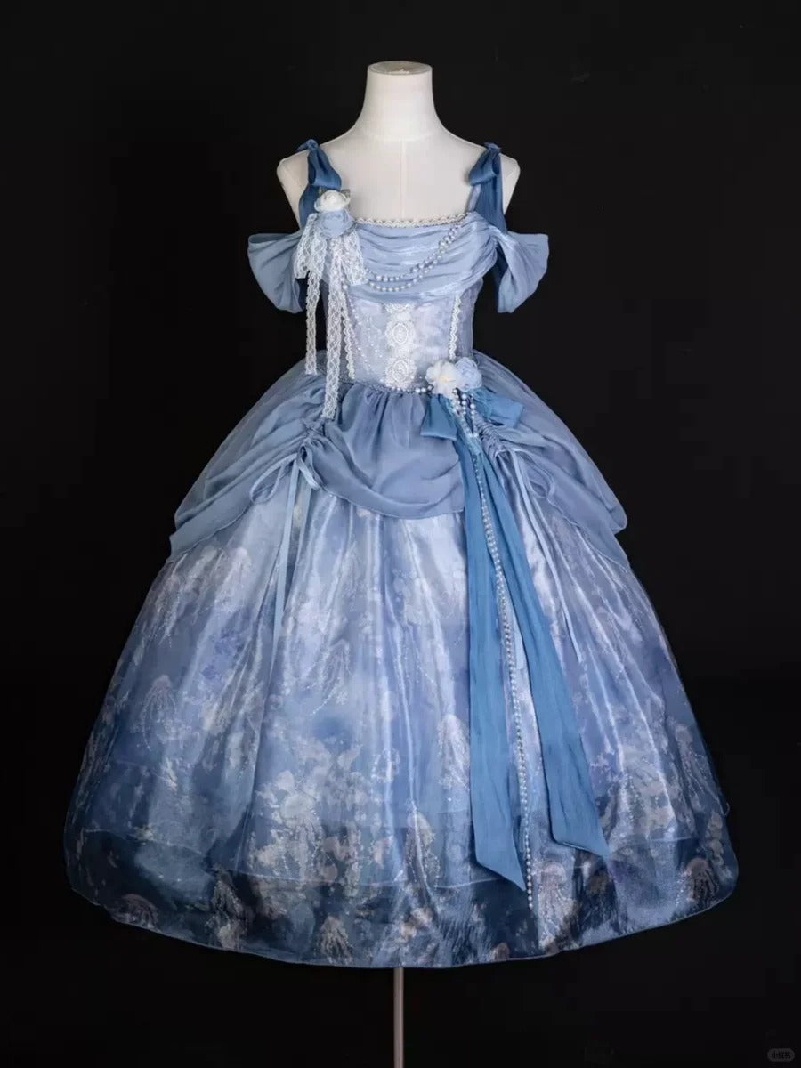 Girlhomeshops-Blaues süßes, modisches, kurzes Tüll-Heimkehrkleid, Geburtstagskleid, gh5344