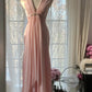 Rosa Elegante Exquisite Strass Lange Satin Chiffon Ballkleid Abendkleid Partykleid Geburtstagskleid Date Kleid gh4163