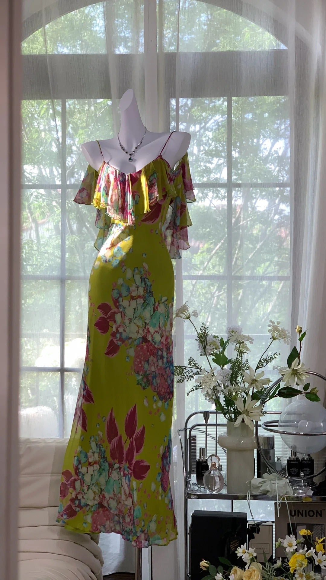 Grün Elegant Romantische Mode Rückenfrei Lange Chiffon Abendkleid Ballkleid Geburtstag/Urlaub Party Kleid Prom Kleid gh4044