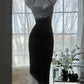 Schwarz Silber Wunderschöne Glänzende Mode Gradienten Hosenträger Lange Pailletten Ballkleid Abendkleid Partykleid gh4004