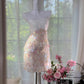 Robe de soirée courte à paillettes roses scintillantes, robe de soirée, robe de rendez-vous, gh4879