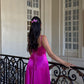 Pink Purple Sexy A-Line Spaghetti Strap Maxi Party Ball Gown Evening Dress gh3021