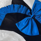 Vintage Luxury Strapless Prom & Evening Party Dress, Black Bodice with Blue Skirt gh8532