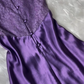 Elegant Vintage Purple Spaghetti Strap Lace Fitted Waist Slim Prom & Evening Party Dress gh8511