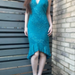Lake Blue Sexy Vintage Rhinestone Beaded Halter Fitted Waist Slim Prom & Evening Party Dress gh8436
