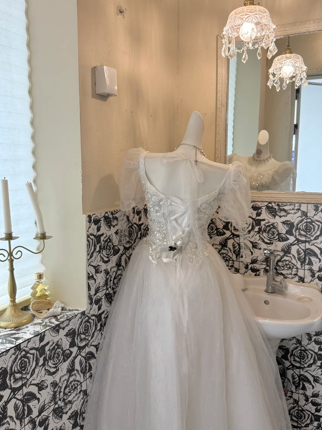 Ivory Square Neck Waist-Cinched A-Line Luxury Romantic Dress, Wedding Gown gh7696