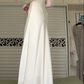 Off‑White Satin One‑Shoulder Fold‑Over Long Evening Gown, Draped Ruched Bodice Mermaid Formal Prom Dress gh9001