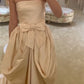 Off-white stylish elegant long satin ball gown evening dress reception wedding dress gh3205