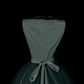 Dusty Green Vintage Short Prom Dress, Sleeveless Round Neck, Chest Pleated Detail, High Waist, Voluminous Tulle Midi Skirt, Large Back Bow, Retro 50s Cocktail Party Gown gh8885