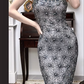 Black‑Grey‑Mesh‑Vintage‑Midi‑Gown Spaghetti‑Straps Hand‑Beaded‑Daisy‑Floral‑Pattern Sheer‑Mesh‑Base Fitted‑Sheath‑Ankle‑Length Retro‑Gatsby‑Cocktail‑Evening‑Dress gh8843
