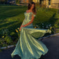 Green fashion elegant long satin formal Prom dress evening dress party dress gh4906
