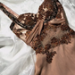 Luxury Vintage Rose Gold Spaghetti Strap Embroidered Fitted Waist Slim Prom & Evening Party Dress gh8528