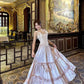 Pink vintage long satin formal Prom dress evening dress party dress gh4901