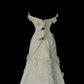 Ivory Vintage Mermaid Wedding Gown, Strapless 3D Rose Floral Appliqués, All‑Over Lace Embroidery, Fitted Waist, Lace Long Train With Scalloped Hem, Romantic Bridal Dress gh8882
