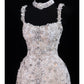 Girlhomeshops-Pink Exquisite Beaded Short Satin Homecoming Dress Birthday Party Dress gh5376
