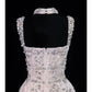 Girlhomeshops-Pink Exquisite Beaded Short Satin Homecoming Dress Birthday Party Dress gh5376