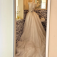 Ivory Strapless Exquisitely Beaded Waist-Cinched Full Flared Long Romantic Dress, Wedding Gown gh7589