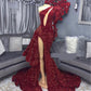 Pink/red Gorgeous Shiny Elegant Long Slit Sexy Floor-Length Train Ball Gown Evening Dress Party Dress gh3249