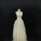 Off White Halter Romantic Gown, Rhinestone Embellishments, Cinched Waist, Fluffy Lovely Skirt, Wedding Dress & Bridal Gown gh8161