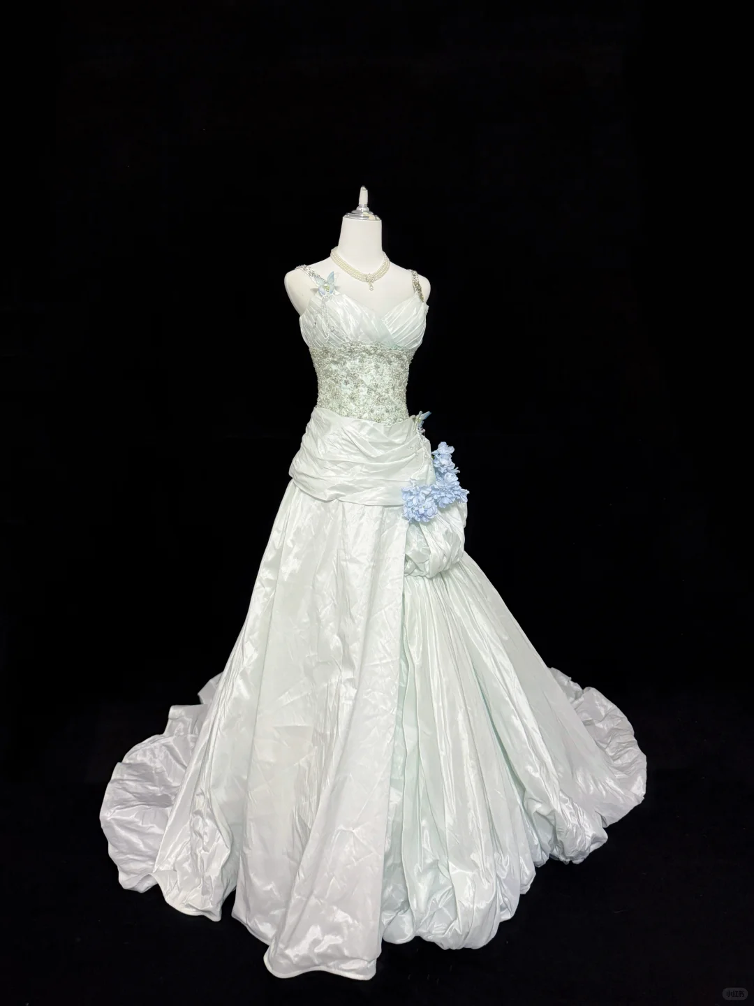 Sage Green Spaghetti Strap Beaded Cinched Waist Slim Sexy Mermaid Skirt Long Romantic Dress, Wedding Gown gh7892