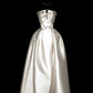 Girlhomeshops-Ivory white bow satin long wedding dress prom dress gh5389