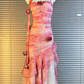 Pink Spaghetti Straps Waist-Cinched Slimming Evening Dress, Fairy Gown, Romantic Gown gh7432