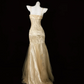 Champagne Gold Waist-Cinched Slim Sexy Evening Gown for Parties & Balls gh7158