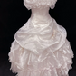 Blush Pink Strapless Elegant Romantic Gown, Cinched Waist, Voluminous Tiered Skirt, Wedding Dress & Bridal Gown gh8117