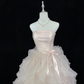 Blush Pink Strapless with Bow, Cinched Waist, Voluminous Tiered Skirt Long Romantic Dress, Wedding Gown gh8078