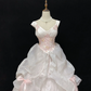 Blush Pink Spaghetti Strap Romantic Gown with Embroidery, Cinched Waist & Vintage Voluminous Princess Skirt, Wedding Dress & Bridal Gown gh8162