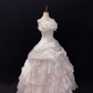 Blush Pink Strapless Elegant Romantic Gown, Cinched Waist, Voluminous Tiered Skirt, Wedding Dress & Bridal Gown gh8117