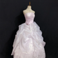Blush Pink Strapless Long Romantic Gown with Fitted Waist and Voluminous Princess Skirt, Wedding Dress & Bridal Gown gh8293