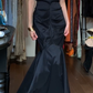 Halter Keyhole Neck Silver Black Two-Tone Satin Ruched Mermaid Long Evening Prom Dress gh9798