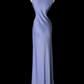 Lilac Satin Sleeveless Maxi Gown, Cowl Draped Neckline, Sleeveless Shoulder Cut, Fitted Draped Column Floor‑Length Dress, Minimalist Retro Elegant Prom Evening Photoshoot Dress gh8869