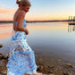 Robe de bal longue bleue élégante en dentelle florale délicate, robe de soirée, robe de bal, robe de soirée, robe de soirée, robe de soirée, gh4109