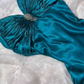 Vintage Elegant Lake Blue Satin Halter Prom & Evening Party Dress, Fitted Waist Slim Silhouette gh8540